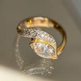Opulent Pave Twist Design Marquise Cut 3.0ct Engagement Ring In Sterling Silver