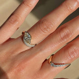 Opulent Pave Twist Design Marquise Cut 3.0ct Engagement Ring In Sterling Silver