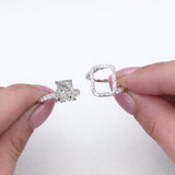 Deluxe Radiant Cut 3.0Ct Insert Ring 925 Sterling Silver Wedding Ring Set