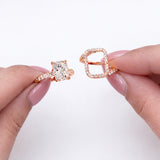 Deluxe Radiant Cut 3.0Ct Insert Ring 925 Sterling Silver Wedding Ring Set