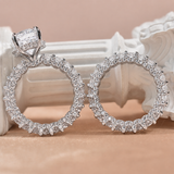 Elegant 8.0ct Oval Cut Wedding Ring Set in Sterling Silver