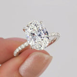 Classic Oval Cut 3.5ct Sterling Silver Engagement Ring