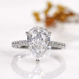 Pear Cut Multi Color Sterling Silver Engagement Ring