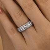 Deluxe 925 Sterling Silver Round Cut Wedding Ring