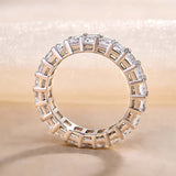 925 Sterling Silver Radiant Cut Wedding Ring