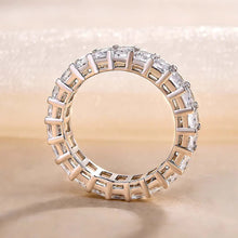 925 Sterling Silver Radiant Cut Wedding Ring