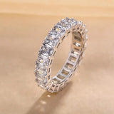 925 Sterling Silver Radiant Cut Wedding Ring