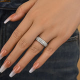 Deluxe 925 Sterling Silver Round Cut Wedding Ring
