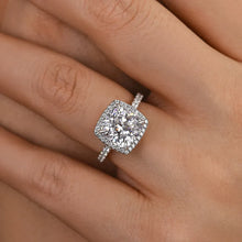 Charming Cushion Cut 4.0ct Halo Design Engagement Ring In Sterling Silver
