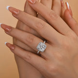 Charming Cushion Cut 4.0ct Halo Design Engagement Ring In Sterling Silver