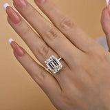 Luxurious Emerald Cut 11.5ct 925 Sterling Silver Engagement Ring