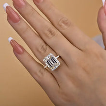 Luxurious Emerald Cut 11.5ct 925 Sterling Silver Engagement Ring