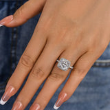 Charming Cushion Cut 4.0ct Halo Design Engagement Ring In Sterling Silver