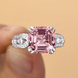 Elegant Asscher Cut 6.0ct Morganite Pink Engagement Ring