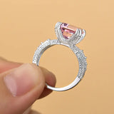 Elegant Asscher Cut 6.0ct Morganite Pink Engagement Ring