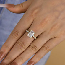 Enchanting Radiant Cut 3.5ct Hidden Halo Engagement Ring In Sterling Silver