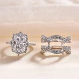 Luxurious Cushion Cut CZ 925 Sterling Silver Bridal Set