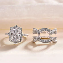 Luxurious Radiant Cut 925 Sterling Silver Bridal Set