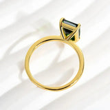 Glamorous 3.0ct Emerald Cut Engagement Ring In Sterling Silver