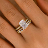 Elegant Radiant Cut 4.0ct Sterling Silver 3PC Ring Set