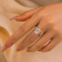 Elegant Radiant Cut 4.0ct Sterling Silver 3PC Ring Set