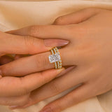 Elegant Radiant Cut 4.0ct Sterling Silver 3PC Ring Set