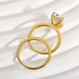 925 Sterling Silver Radiant Cut Wedding Ring Set
