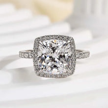 Charming Cushion Cut 4.0ct Halo Design Engagement Ring In Sterling Silver
