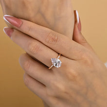 Ornate Pear Cut 3.5ct Side Stone Engagement Ring In Sterling Silver