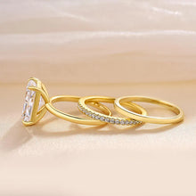 Sublime Radiant Cut 5.0 ct 3PC Ring 925 Sterling Silver Wedding Ring Set