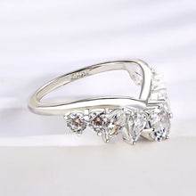 Fashionable 925 Sterling Silver Asscher Cut Wedding Ring