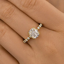 Brilliant Cushion Cut Hidden Halo 925 Sterling Silver Engagement Ring