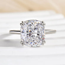 Gorgeous Cushion Cut 4.0ct Hidden Halo Engagement Ring In Sterling Silver