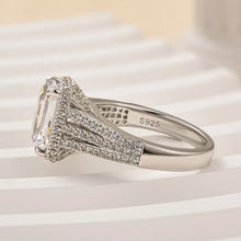 Breathtaking Emerald Cut 2.5ct Split Shank Engagement Ring In Sterling Silver