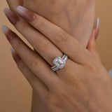 Elegant Emerald Cut CZ Bridal Set in 925 Sterling Silver