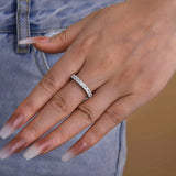 Sublime 925 Sterling Silver Radiant Cut Wedding Ring