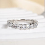 Sublime 925 Sterling Silver Radiant Cut Wedding Ring