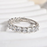 Sublime 925 Sterling Silver Radiant Cut Wedding Ring