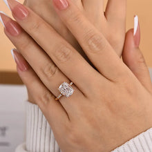 Transcendent Cushion Cut 4.0ct Hidden Halo Engagement Ring In Sterling Silver