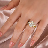 Opulent Oval Cut 4.0ct 3PC Ring 925 Sterling Silver Wedding Ring Set