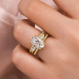 Opulent Oval Cut 4.0ct 3PC Ring 925 Sterling Silver Wedding Ring Set