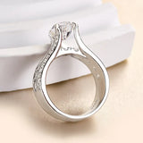 Deluxe Pear Cut 3.0ct Pave Engagement Ring In Sterling Silver