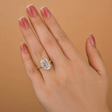 Deluxe Cushion Cut 9.0ct Pave Engagement Ring In Sterling Silver