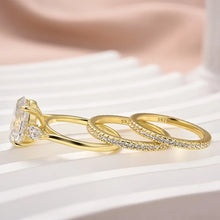 Opulent Oval Cut 4.0ct 3PC Ring 925 Sterling Silver Wedding Ring Set
