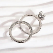 Radiant Cut White Gold Plated 925 Sterling Silver Ring Set with Cubic Zirconia Classic Wedding Ring Set