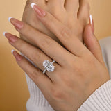 Intricate Pave Oval Cut 4.0ct Engagement Ring In Sterling Silver