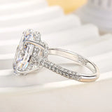 Intricate Pave Oval Cut 4.0ct Engagement Ring In Sterling Silver