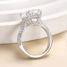 Intricate Pave Oval Cut 4.0ct Engagement Ring In Sterling Silver