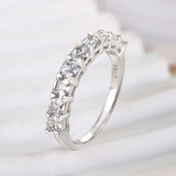 Yellow Gold and White Gold Plated Asscher Cut Sterling Silver Wedding Ring