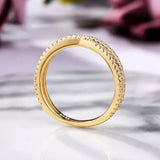 925 Sterling Silver Cross Wedding Band with Round Cut